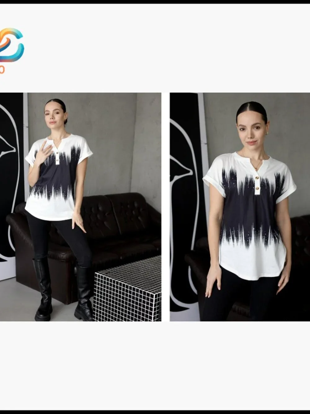 Short Sleeve V-Neck Blouse, Stretch Polyester, Work Casual Summer Top - Picture 6 of 7